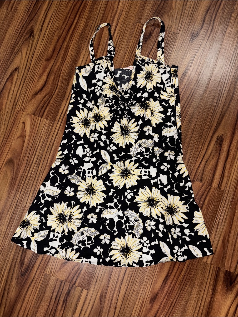 Y2K Black Floral Slip Dress